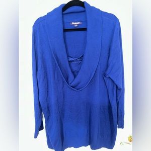 Womens Roamans long sleeve cowl sweater top w/ lace size 26/28 2x